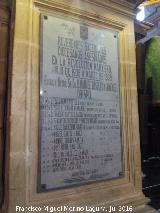 Historia de Jan. Cados de la Guerra Civil. Placa de la Catedral de Jan