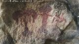 Pinturas rupestres de la Cueva de la Mina. Antropomorfo de la zona central de la izquierda
