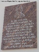 Ermita de la Santa Vera Cruz. Placa