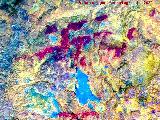 Pinturas rupestres de la Cueva de los Molinos. Tratada con Dstretch