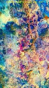 Pinturas rupestres de la Cueva de los Molinos. Tratada con Dstretch