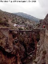 Desfiladero del Gaitanejo. El Tren por la va frrea al fondo