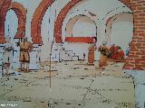 Calatrava la Vieja. Sala del Bao. Dibujo de como sera. Fuente el panel informativo