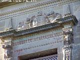 Palacio del Marqus de Mancera. Relieves sobre la ventana lateral superior de la torre