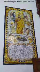 Iglesia de la Encarnaci�n. Azulejos de la coronaci�n de San Jos�, patrono de Olvera