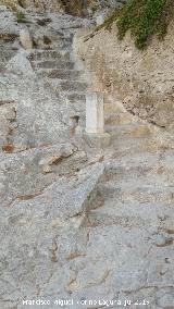 Castillo de Santa Brbara. Plaza de Armas. Escaleras talladas