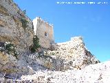 La Mota. Huerto de Moriana. En la parte alta del huerto se ve el acceso al pasadizo