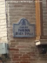 Calle Paredn Jess Penas. Placa