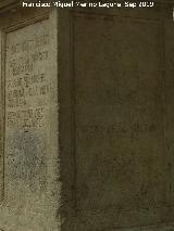 Monumento a Fray Luis de Granada. Inscripciones