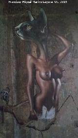 Graffiti de Belin Mujer Gato de la Cruz. 