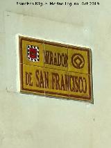 Mirador de San Francisco. Placa