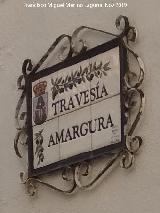 Calle Travesa Amargura. Placa