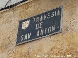 Traves�a de San Ant�n. Placa