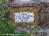 Monumento a la Virgen. Placa