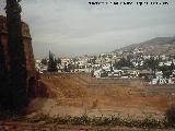 Alhambra. Torre del Cubo. Arranque de la Muralla Norte hacia los palacios