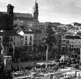 Catedral de Baeza. Torre. Arreglando la torre. 1959