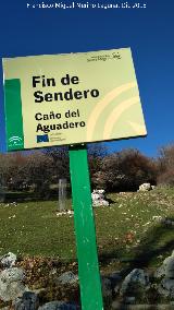 Cordel Cao del Aguadero. Cartel de fin de sendero