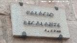Palacio Escalante. Placa