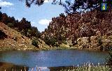 Laguna de Valdeazores. Postal. Refugio al fondo