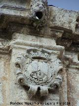 Iglesia de la Inmaculada. Grgola y escudo