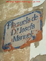 Plaza Josefa Manuel. Placa antigua