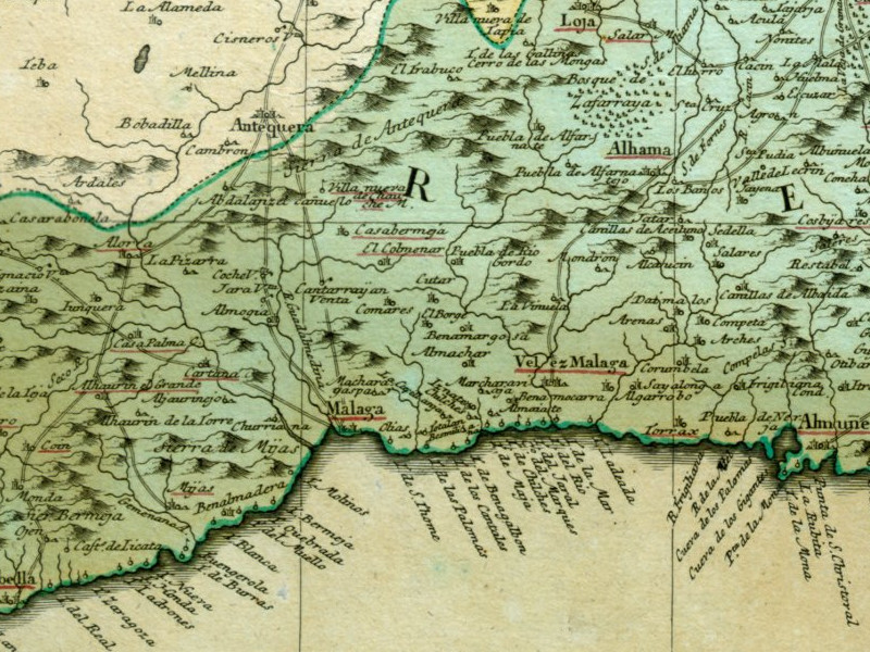 Historia de Arenas - Historia de Arenas. Mapa 1782