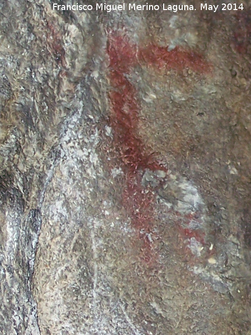 Pinturas rupestres de la Cueva del Montas - Pinturas rupestres de la Cueva del Montas. Antropomorfo izquierdo