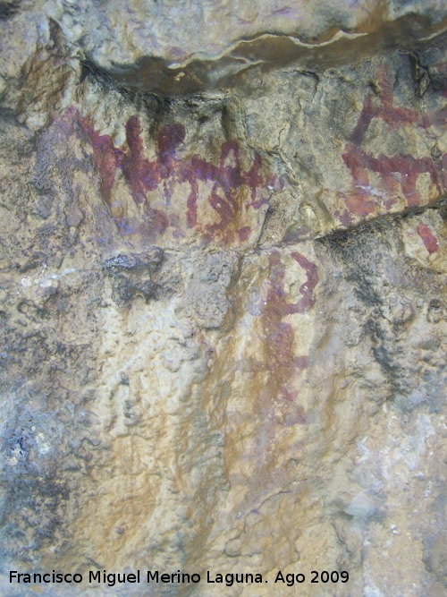 Pinturas rupestres del Abrigo de las Palomas - Pinturas rupestres del Abrigo de las Palomas. Pinturas de la izquierda