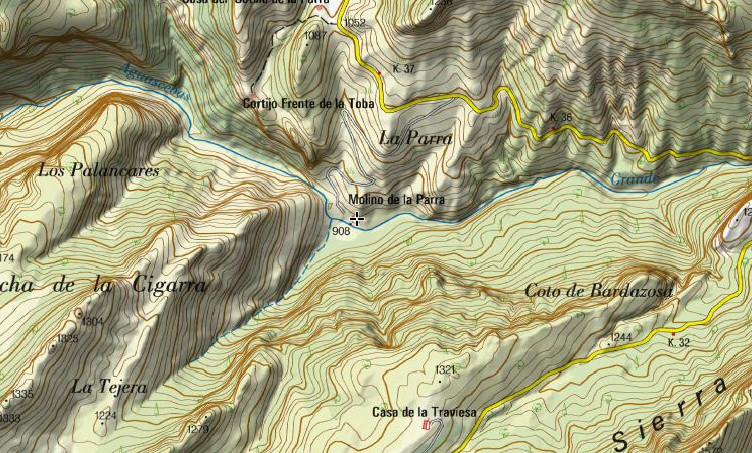 Molino de la Parra - Molino de la Parra. Mapa