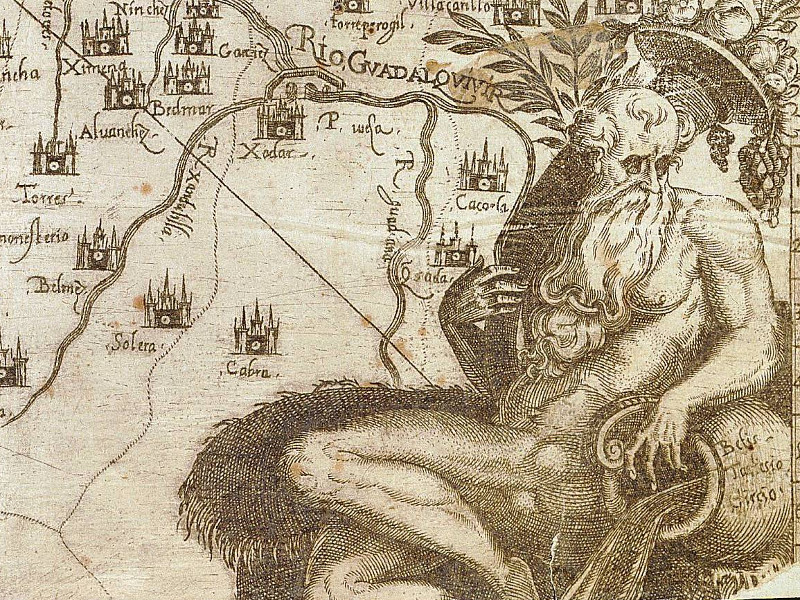 Nacimiento del Guadalquivir - Nacimiento del Guadalquivir. Mapa 1588