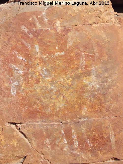 Pinturas rupestres del Abrigo de la Cueva del Santo Grupo V - Pinturas rupestres del Abrigo de la Cueva del Santo Grupo V. Pinturas en blanco