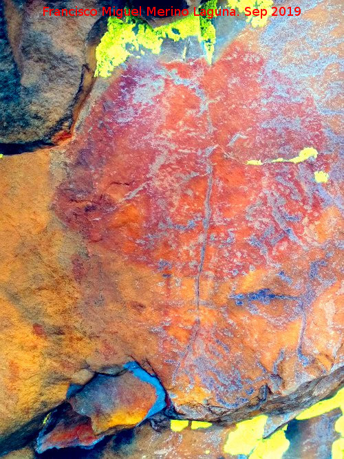Pinturas rupestres de la Graja de Miranda I - Pinturas rupestres de la Graja de Miranda I. Tratada con Dstretch