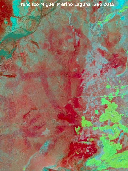 Pinturas rupestres de la Graja de Miranda I - Pinturas rupestres de la Graja de Miranda I. Tratada con Dstretch