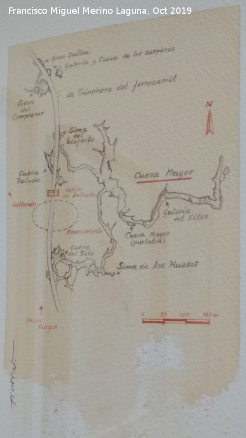 Sima de los Huesos - Sima de los Huesos. Mapa de yacimientos de Atapuerca. Paleomgina