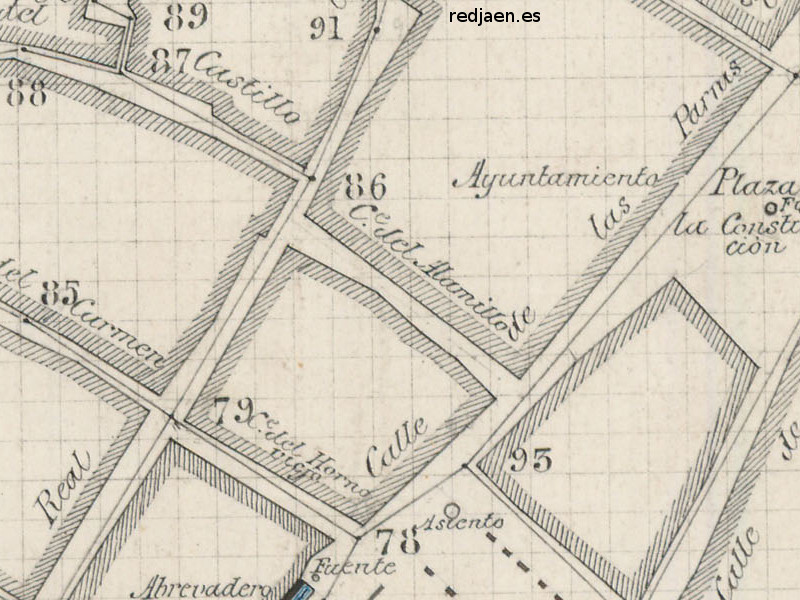 Calle Alamillo - Calle Alamillo. Plano topogrfico de 1894