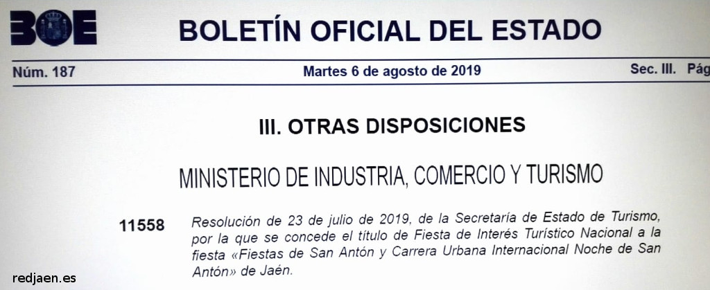 Carrera de San Antn - Carrera de San Antn. BOE