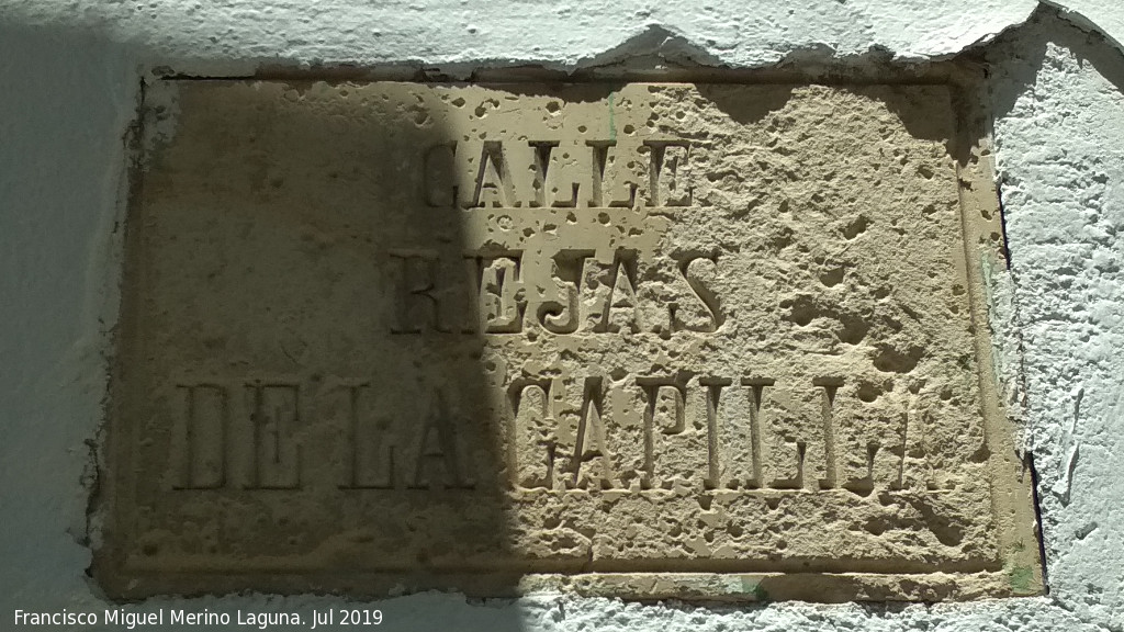 Calle Rejas de la Capilla - Calle Rejas de la Capilla. Placa antigua