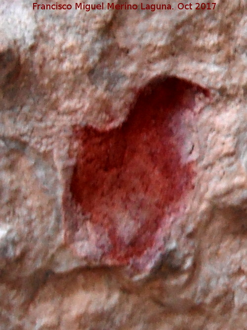 Pinturas rupestres de la Cueva del Fraile I - Pinturas rupestres de la Cueva del Fraile I. Hendidura pintada de rojo