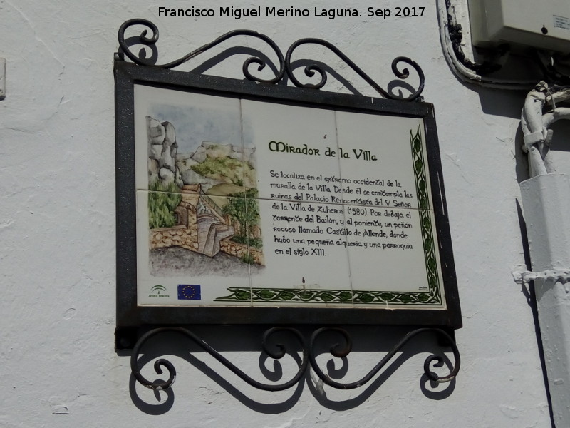 Mirador de la Villa - Mirador de la Villa. Placa