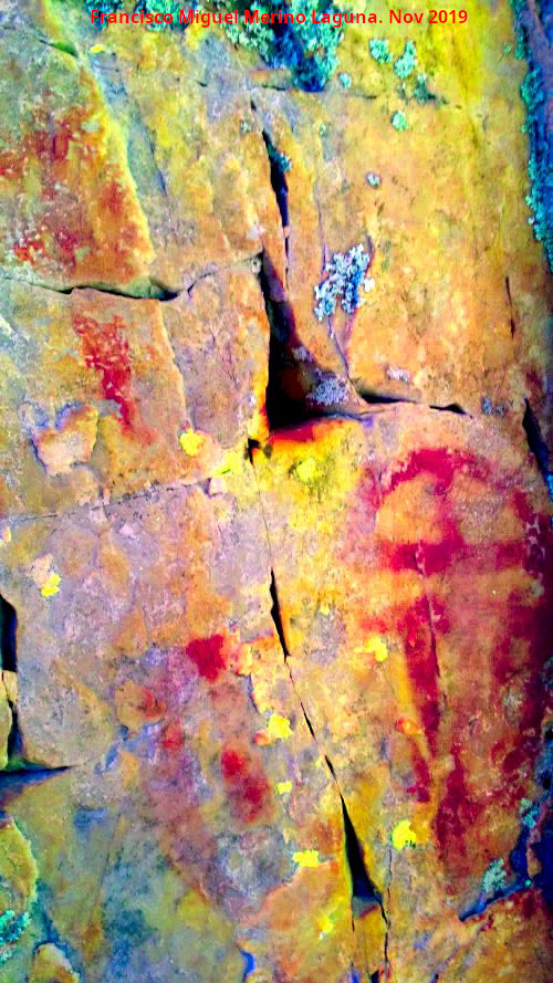 Pinturas rupestres del Cimbarrillo de Mara Antonia I - Pinturas rupestres del Cimbarrillo de Mara Antonia I. Tratada con Dstretch