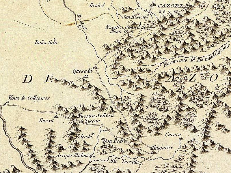 Aldea Arroyo Molinos - Aldea Arroyo Molinos. Mapa del Adelantamiento de Cazorla 1797