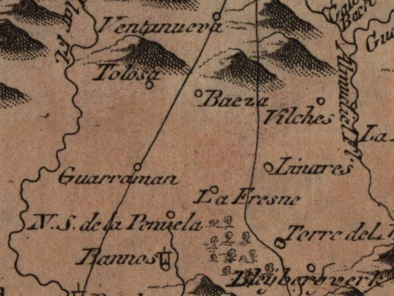 Venta de Vilches - Venta de Vilches. Mapa 1799