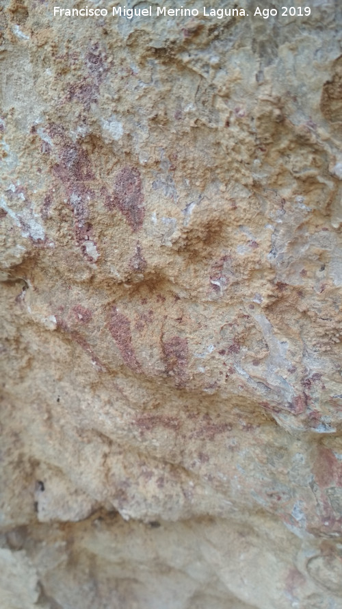 Pinturas rupestres y petroglifos Cueva del Clarillo - Pinturas rupestres y petroglifos Cueva del Clarillo. Mano inferior