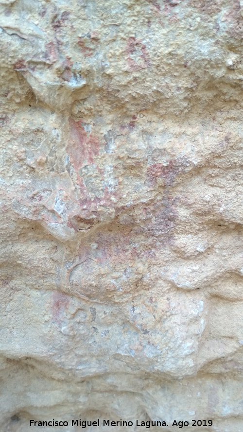 Pinturas rupestres y petroglifos Cueva del Clarillo - Pinturas rupestres y petroglifos Cueva del Clarillo. Mano inferior derecha