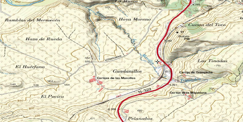 Cortijo de los Morcillos y Tripalobos - Cortijo de los Morcillos y Tripalobos. Mapa