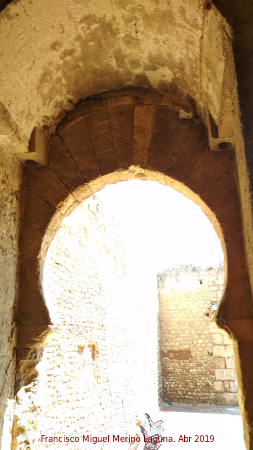 Muralla de Niebla. Puerta del Buey - Muralla de Niebla. Puerta del Buey. Quicios del arco que da paso a extramuros