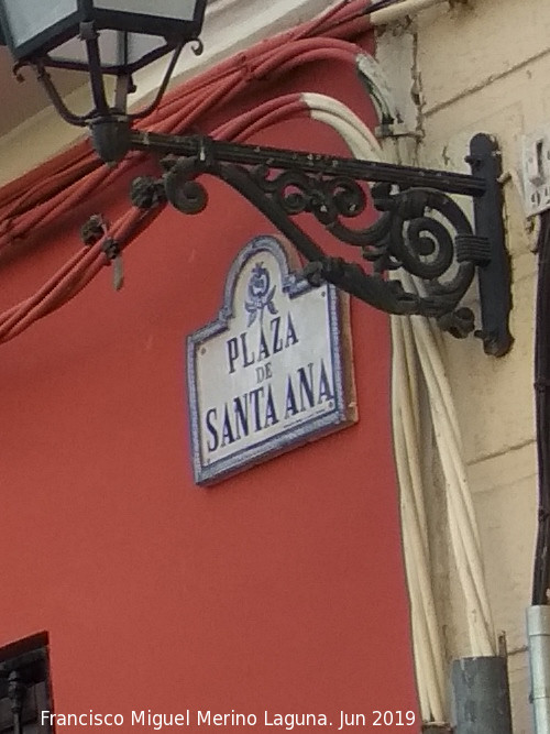 Plaza de Santa Ana - Plaza de Santa Ana. Placa