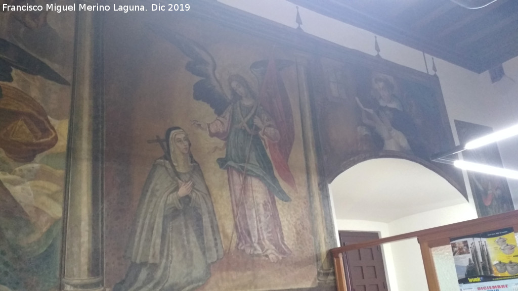 Palacio de Juan V�zquez de Molina - Palacio de Juan V�zquez de Molina. Antigua Sala Capitular. Pintura Mural con la representaci�n de Santa Teresa y �ngel, y Santo Tom�s