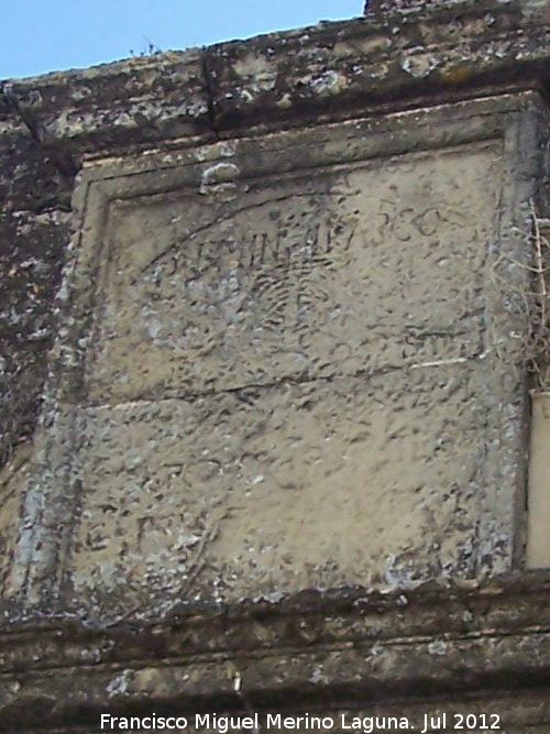 Palacio del Marqus de Mancera - Palacio del Marqus de Mancera. Esqueleto e inscripcin sobre la Portada del Huerto
