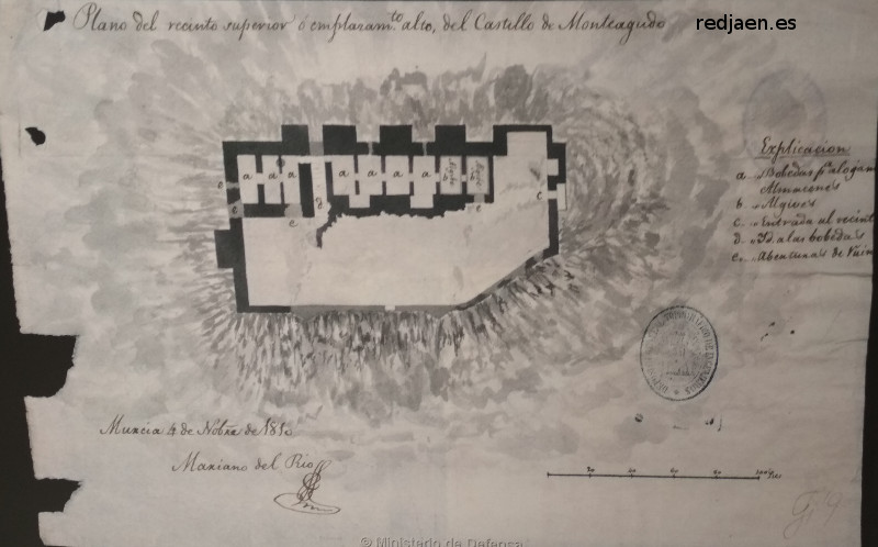 Castillo de Monteagudo - Castillo de Monteagudo. Plano de 1810